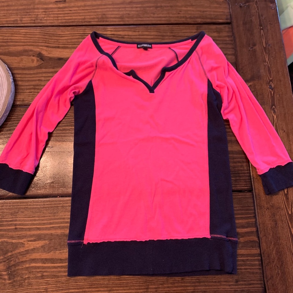 Express Pink and Navy shirt size small